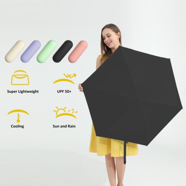 BAODINI Travel Mini Umbrella for Purse With Case Small Compact UV Sun Protection Sun Lightweight Tiny Pocket Umbrella for Women Kids and Men - Image 7
