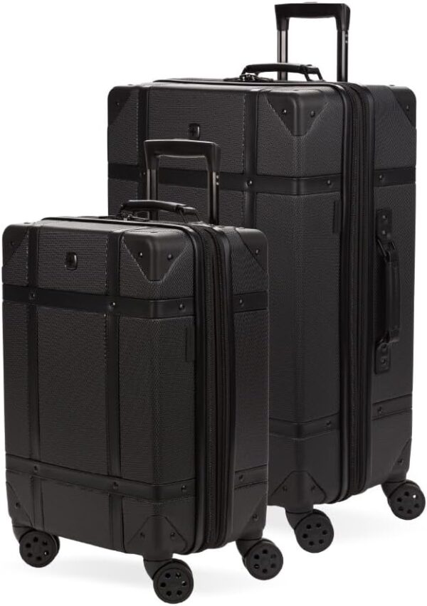 SwissGear 7739 Hardside Luggage Trunk with Spinner Wheels, Black, 2-Piece Set (19/26)