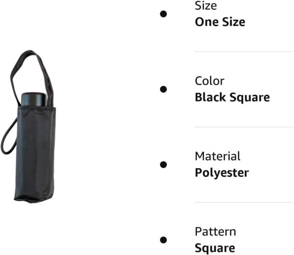 Totes MICRO MINI PURSE MANUAL UMBRELLA-MANY STYLES (Black Square) - Image 4
