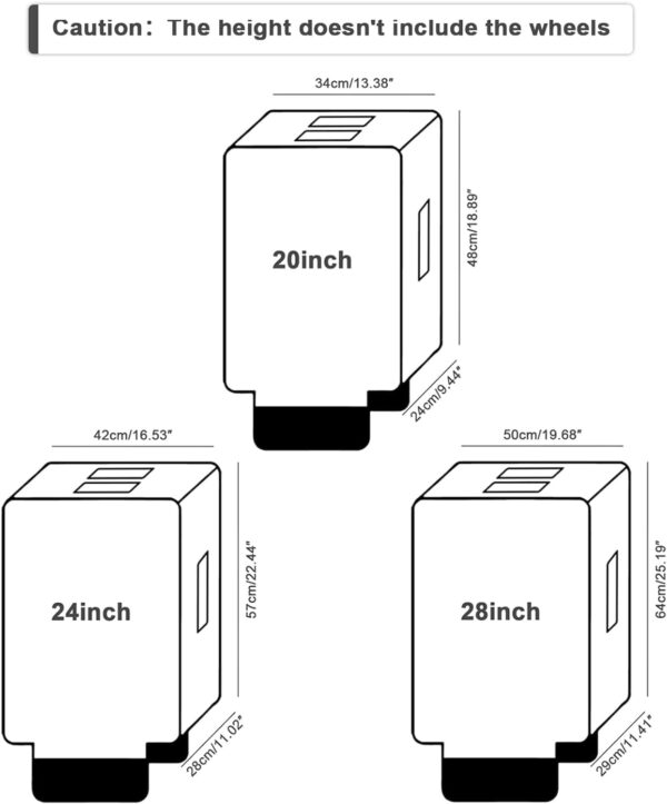 20/24/28 Inch Thicken Transparent Luggage Cover Suitcase Protector Waterproof PVC Full Clear Cover Travel Suitcase Set Full Clear 20 24 28 inch - Image 2