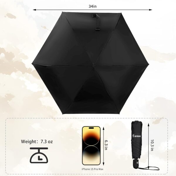 GAOYAING Compact Automatic Travel Umbrella with Case, Mini Small Folding Sun UV, Pocket Purse Umbrella - Image 2