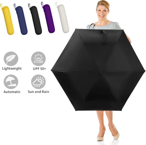 GAOYAING Compact Automatic Travel Umbrella with Case, Mini Small Folding Sun UV, Pocket Purse Umbrella - Image 5