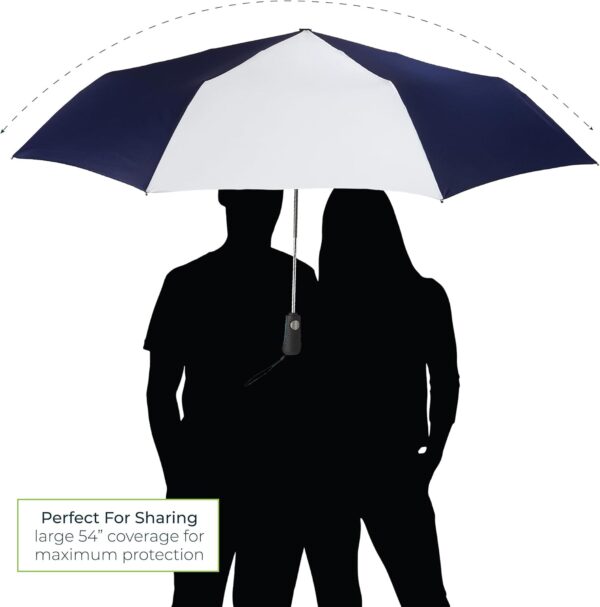 Totes Folding Golf Umbrella Water Repellant, Auto Open/Close, UV Sun Protection, 54-Inch, Black - Image 5