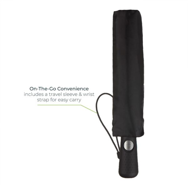Totes Folding Golf Umbrella Water Repellant, Auto Open/Close, UV Sun Protection, 54-Inch, Black - Image 6