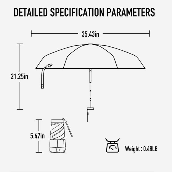 Travel Mini Umbrella for Purse with case,Small Compact UV Umbrella Protection Sun,Lightweight Folding Portable Umbrellas for Rain and Sun with Women,Kids,Girls - Image 8