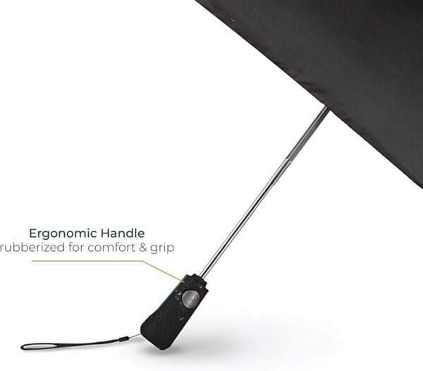 Totes Folding Golf Umbrella Water Repellant, Auto Open/Close, UV Sun Protection, 54-Inch, Black - Image 3