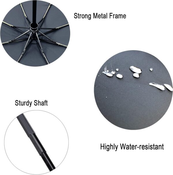 Travel Essentials Umbrella Windproof Compact Collapsible Light, Automatic, Strong and Portable, Wind Resistant Folding Small Umbrella for Rain - Image 6