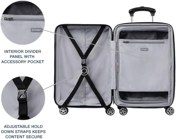 Travelpro Runway 2 Piece Luggage Set, Carry-on & Convertible Medium to Large 28-Inch Check-in Hardside Expandable Luggage, 8 Spinner Wheels, TSA Lock, Hardshell Suitcase, Powder Pink - Image 6