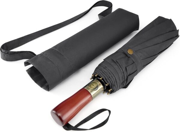 G4Free 54 Inch Large Compact Windproof Golf Umbrella for Rain Oversized Auto Open Close Folding Travel 10 Ribs Vented Double Canopy Umbrella for Women Men - Image 9