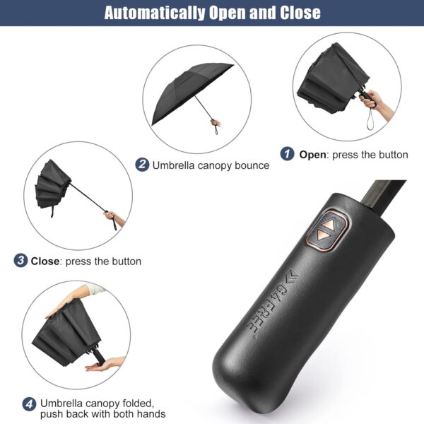 G4Free 42/46/54/62 Inch Large Golf Umbrella Compact Reverse Travel Umbrella 10 Ribs Windproof for Rain Double Canopy Automatic Open Close - Image 4