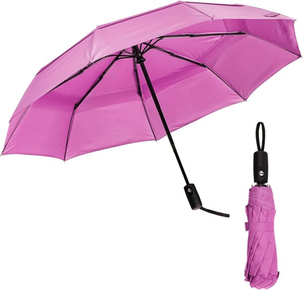 Mr. Pen- Windproof Travel Umbrella, Violet, Automatic Umbrellas for Rain, Compact Umbrella, Umbrellas for Rain Windproof