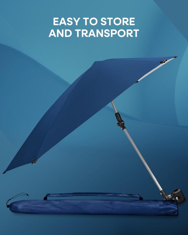 Versa-Brella UPF 50+ Personal Sun Shade - Portable Umbrella for Sports & Outdoors - Secure Clamp, 360-Degree Swivel Adjustable Position for Maximum Sun Protection - Compact with Carry Case - Image 8
