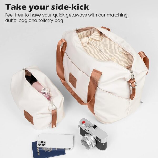 Coolife Suitcase Set 3 Piece Luggage Set Carry On Hardside Luggage with TSA Lock Spinner Wheels (White, 5 piece set) - Image 5