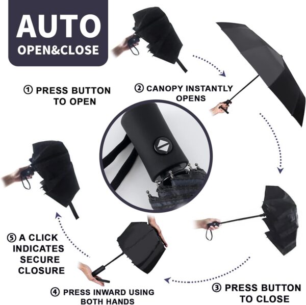 SY COMPACT Travel Umbrella Windproof Automatic Umbrellas-Factory Outlet umbrella - Image 4