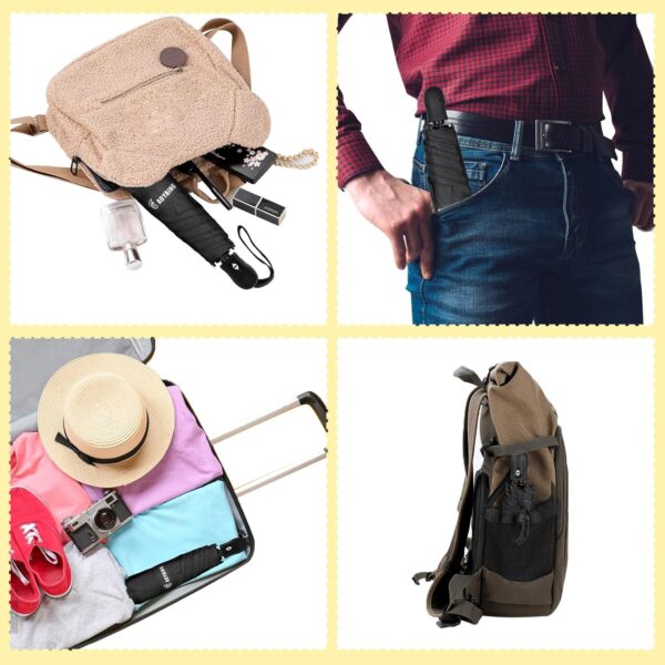 GAOYAING Compact Automatic Travel Umbrella with Case, Mini Small Folding Sun UV, Pocket Purse Umbrella - Image 4