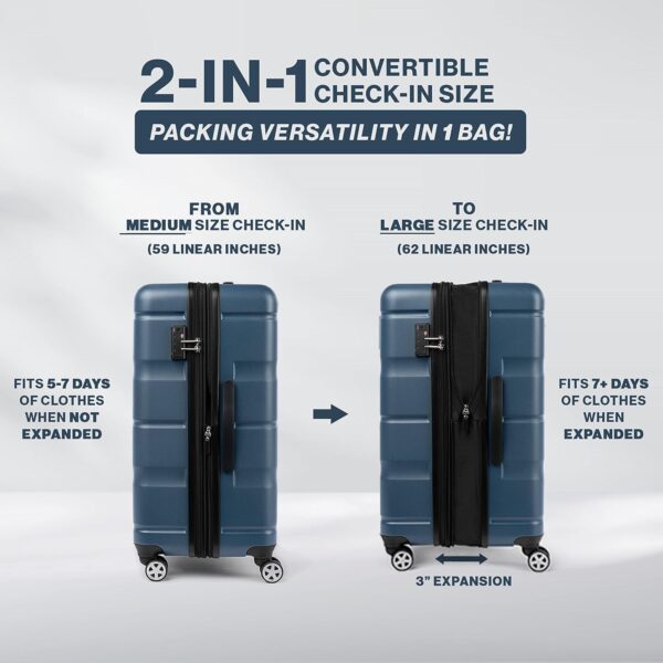 Travelpro Runway 2 Piece Luggage Set, Carry-on & Convertible Medium to Large 28-Inch Check-in Hardside Expandable Luggage, 8 Spinner Wheels, TSA Lock, Hardshell Suitcase, Powder Pink - Image 2