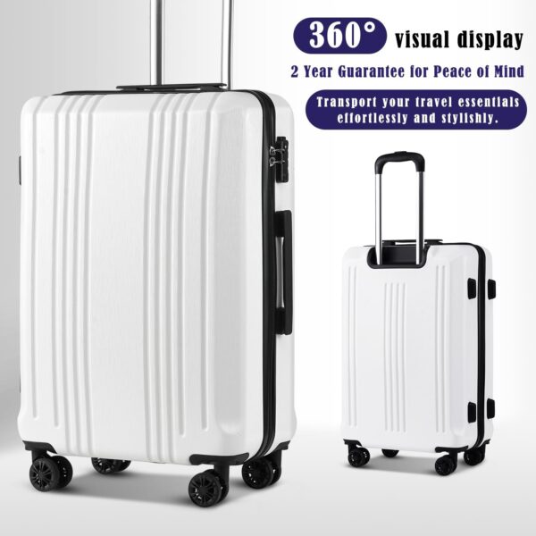 Coolife Luggage Expandable Suitcase PC+ABS 3 Piece Set with TSA Lock Spinner 20in24in28in - Image 2