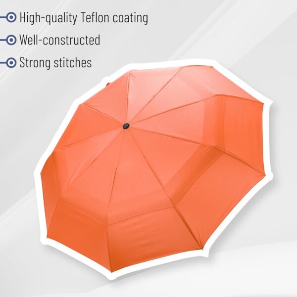 Mr. Pen- Windproof Travel Umbrella, Orange Red, Automatic Umbrellas for Rain, Compact Umbrella, Umbrellas for Rain Windproof - Image 5
