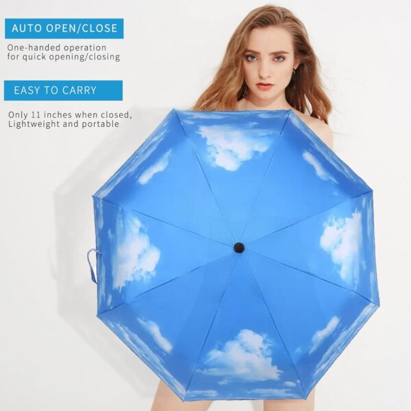 MRTLLOA 42/49 Inch Compact Windproof Travel Umbrella for Rain, Lightweight, Portable, Automatic, Strong, Waterproof Folding Umbrellas for Women, Men and Teenagers - Image 2