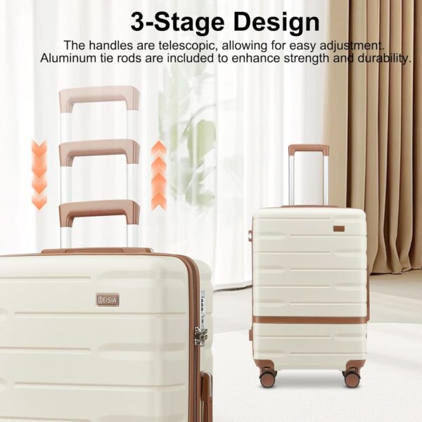 Luggage Sets 5 Piece Luggage Sets Lightweight Hard Shell Suitcases with Spinner Wheels for Family Travel - Durable PC+ABS Material Carry On Luggage (Black) - Image 5