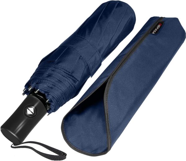 SIEPASA Windproof Travel Umbrella - Automatic Compact Folding Umbrella for Rain, Small Portable Windproof Umbrellas for Men Women and Teenagers (Navy Blue) - Image 5