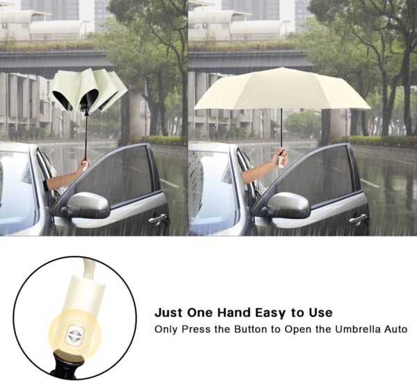 UV Sun Umbrella - Compact Folding Travel Parasol for Windproof, Rainproof Protection With Anti-UV Coating - Portable for Men and Women - Image 5