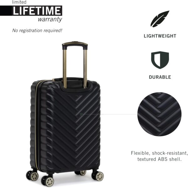 Kenneth Cole REACTION Madison Square Lightweight Hardside Chevron Expandable Spinner Luggage, Black, 2-Piece Set (20" & 28") - Image 2