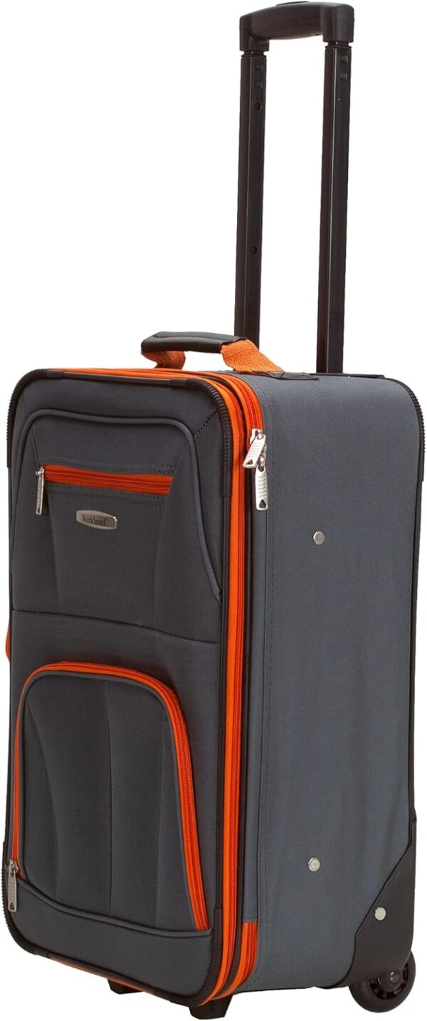 Rockland Journey Softside Upright Luggage Set, Expandable, Charcoal, 4-Piece (14/19/24/28) - Image 6