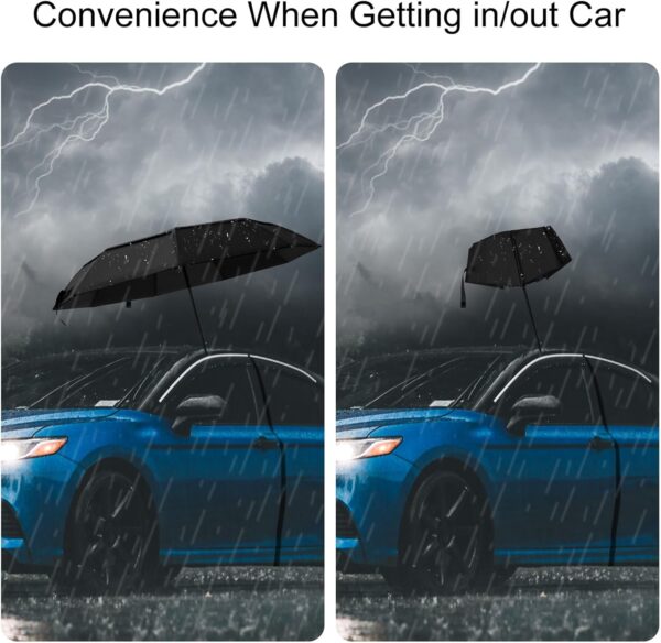 TradMall Travel Umbrella, 42/45 Inches Double Vented Canopy Windproof Automatic Strong Compact Folding Umbrellas for Rain Women and Men - Image 6