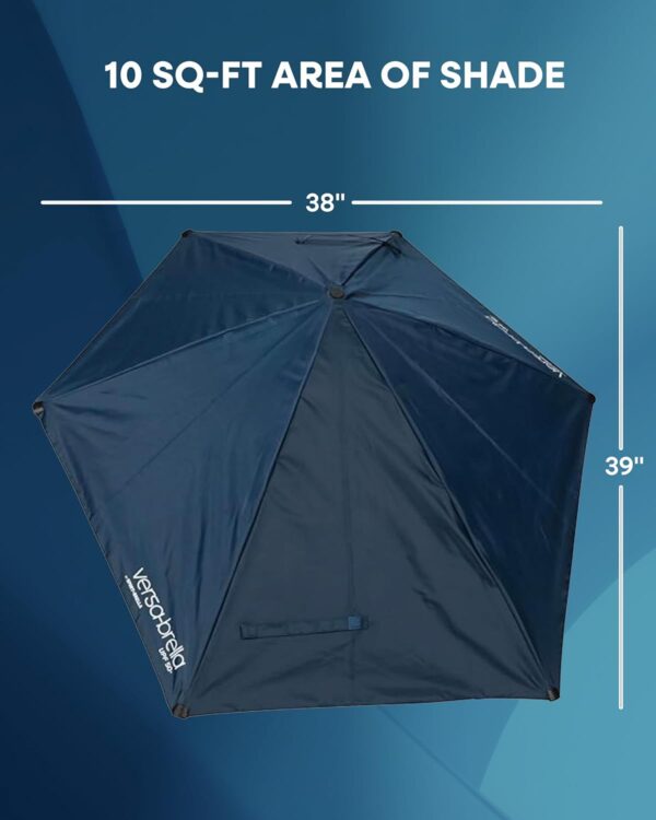 Versa-Brella UPF 50+ Personal Sun Shade - Portable Umbrella for Sports & Outdoors - Secure Clamp, 360-Degree Swivel Adjustable Position for Maximum Sun Protection - Compact with Carry Case - Image 4