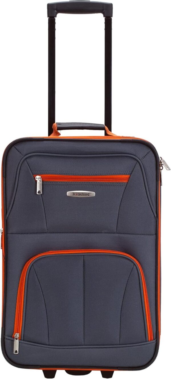 Rockland Journey Softside Upright Luggage Set, Expandable, Charcoal, 4-Piece (14/19/24/28) - Image 2