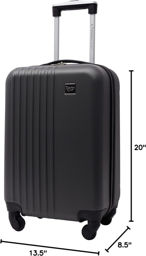 Travelers Club Cosmo Hardside Spinner Luggage, Charcoal Grey, 2-Piece Set (20/28) - Image 8