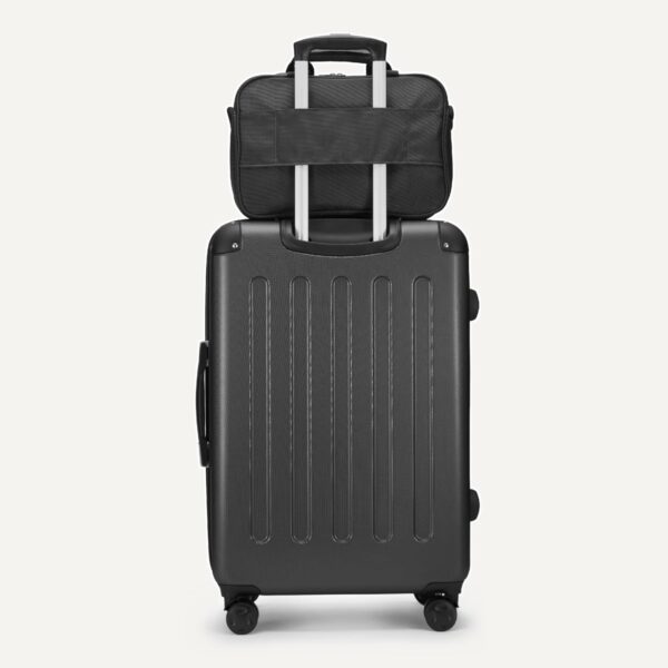 Amazon Basics 4-Piece Luggage Set, Including Two Hardside Suitcases With Multi-directional Spinner Wheels (22" Carry-On and 28" Checked), 15" Tote Bag and 10" Compact Travel Bag, Black - Image 6
