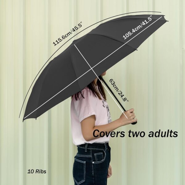 Travel Inverted Umbrella Compact Windproof- Automatic reverse Umbrellas for Rain - Folding Portable 48inch Span, 10 Ribs Large Umbrella - Image 7