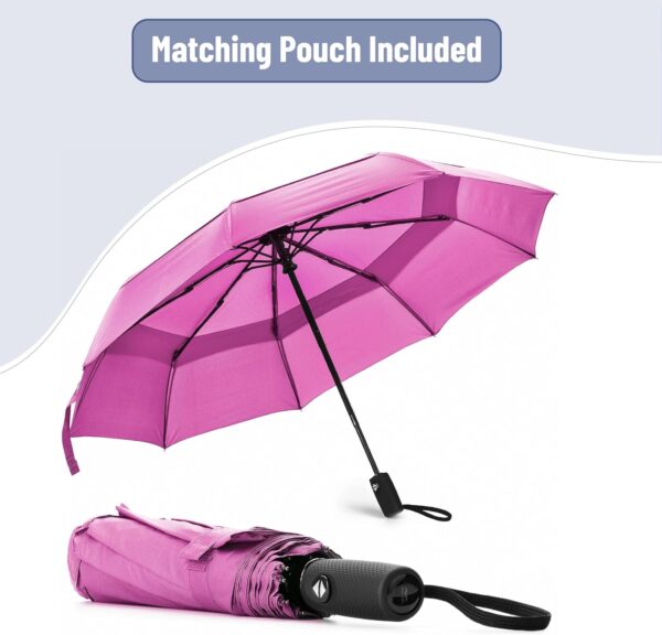 Mr. Pen- Windproof Travel Umbrella, Violet, Automatic Umbrellas for Rain, Compact Umbrella, Umbrellas for Rain Windproof - Image 6