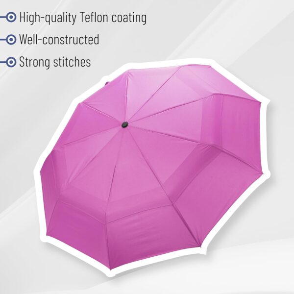 Mr. Pen- Windproof Travel Umbrella, Violet, Automatic Umbrellas for Rain, Compact Umbrella, Umbrellas for Rain Windproof - Image 5