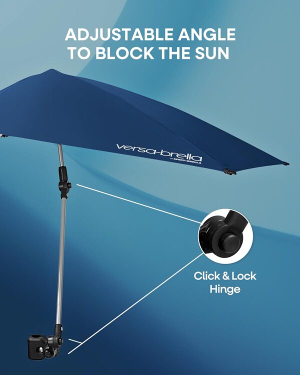 Versa-Brella UPF 50+ Personal Sun Shade - Portable Umbrella for Sports & Outdoors - Secure Clamp, 360-Degree Swivel Adjustable Position for Maximum Sun Protection - Compact with Carry Case - Image 6