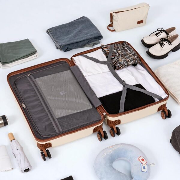 3-Piece Carry On Luggage Set 22x14x9 Airline Approved, 20 Inch Lightweight ABS Suitcases with Wheels and TSA Lock - Durable Waterproof Travel Suitcase Set - Image 8