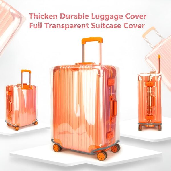 20/24/28 Inch Thicken Transparent Luggage Cover Suitcase Protector Waterproof PVC Full Clear Cover Travel Suitcase Set Full Clear 20 24 28 inch - Image 6