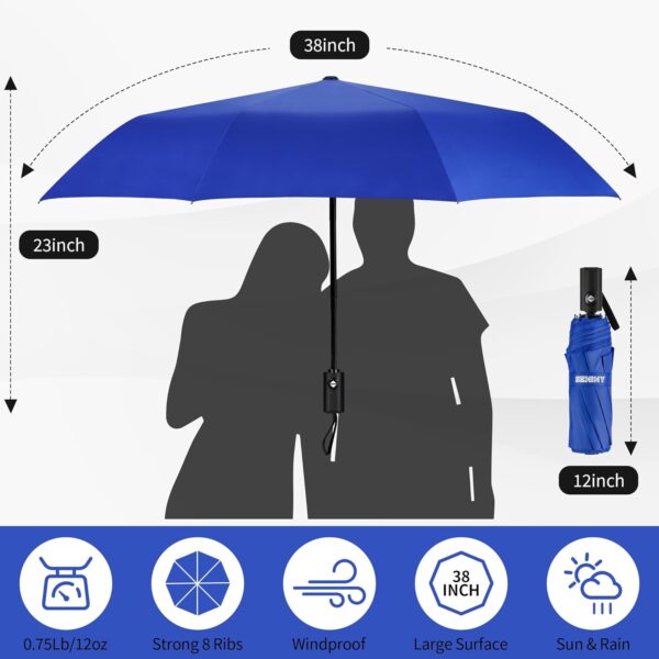 Seniny Windproof Travel Umbrella, Automatic Umbrellas for Rain, Portable & Compact Umbrella for Backpack, Strong UV Umbrella for Protection, Folding Small Umbrella for Car, Sun Umbrella for Walking - Image 2