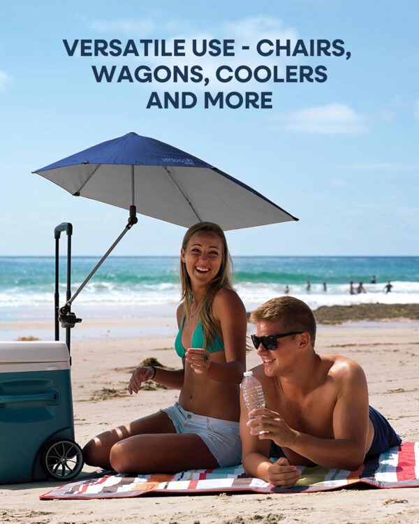 Versa-Brella UPF 50+ Personal Sun Shade - Portable Umbrella for Sports & Outdoors - Secure Clamp, 360-Degree Swivel Adjustable Position for Maximum Sun Protection - Compact with Carry Case - Image 3
