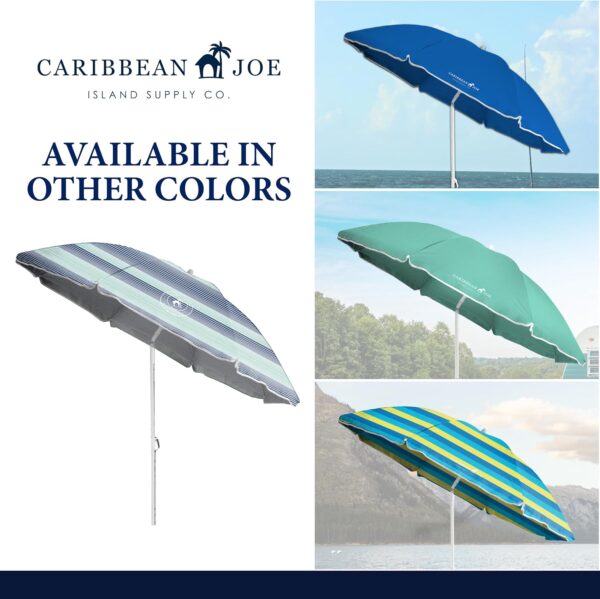 CARIBBEAN JOE Beach Umbrella, Portable Outdoor Sun Umbrella With UV Protection, Shoulder Carry Bag, Full 6 ft Arc - Image 7