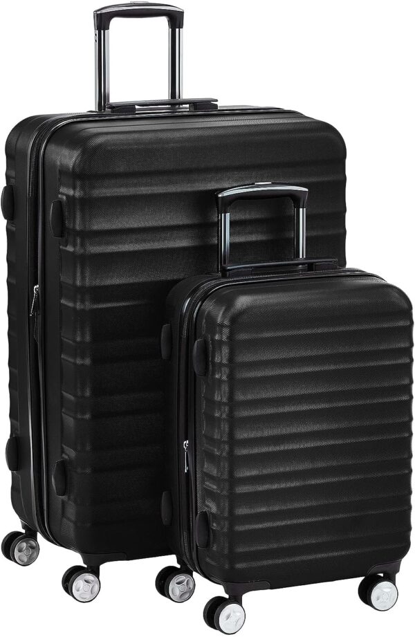 Amazon Basics 2 Piece Set (20", 28") With TSA Locks, Hardshell Suitcases With Four Multi-directional Wheels, Expandable For Up to 25% More Space, With Scratch-Resistant Surface, Black