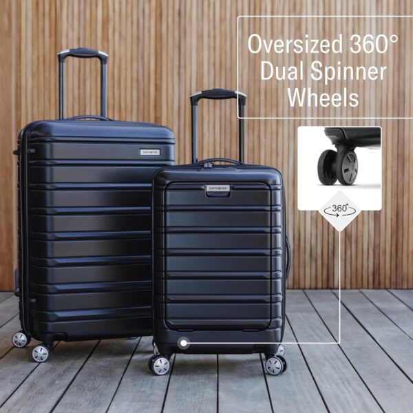 Samsonite Omni 2 Hardside Expandable Luggage with Spinner Wheels, 2-Piece Set (19/24), Midnight Black - Image 2
