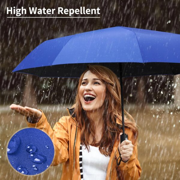 Seniny Windproof Travel Umbrella, Automatic Umbrellas for Rain, Portable & Compact Umbrella for Backpack, Strong UV Umbrella for Protection, Folding Small Umbrella for Car, Sun Umbrella for Walking - Image 6
