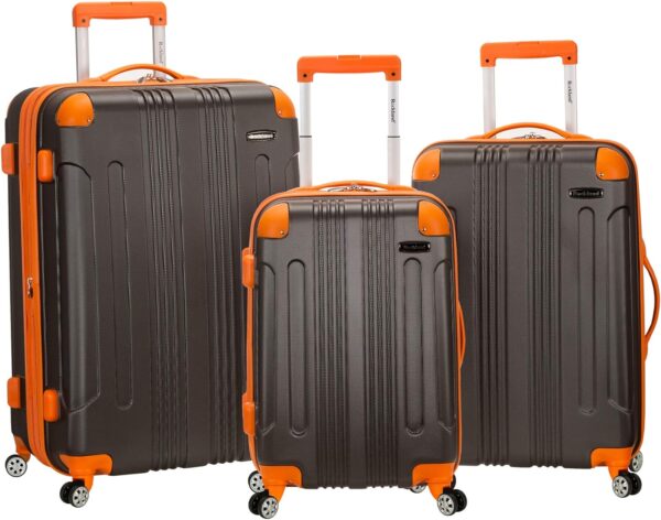 Rockland London Hardside Spinner Wheel Luggage, Grey, 28-24-20-Inch