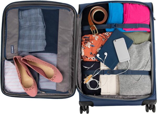 Travelpro Tourlite Softside 2-Piece Set, Expandable Luggage with 4 Spinner Wheels, Lightweight Suitcase, 21" Carry-On, 25" Checked Medium, Blue - Image 7
