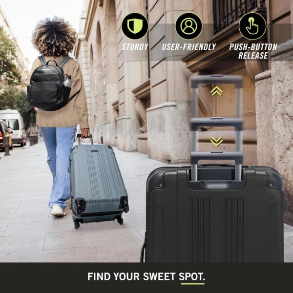 Kenneth Cole REACTION Out of Bounds Lightweight Hardshell 4-Wheel Spinner Luggage, Midnight Black, 2-Piece Set (20" & 28") - Image 3