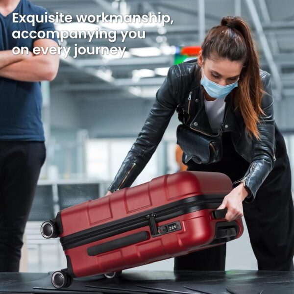 Luggage Sets 2 Piece with Spinner Wheel, Hardside Suitcase Set with TSA Lock, Expandable Travel Luggage for Women, Red - Image 6