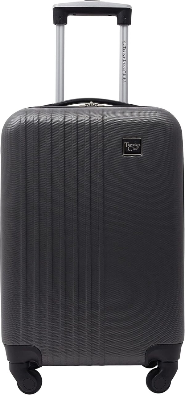 Travelers Club Cosmo Hardside Spinner Luggage, Charcoal Grey, 2-Piece Set (20/28) - Image 2